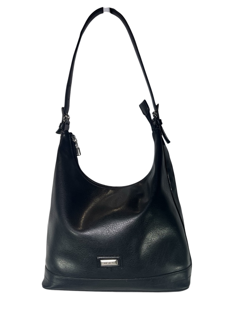 Vintage Nine West Black Faux Leather Shoulder Bag Casual Chic Classic